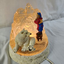 Santa acrylic ice sculpture polar bear and elf Trendmasters 1993 - £26.99 GBP