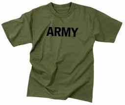 Small Short Sleeve Tshirt Olive Drab ARMY Green Tee Shirt Rothco 66400 S - £9.43 GBP