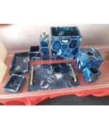 Blue Agate Gemstone Bathroom Accessories Set Of 7 Pcs Agate Bath Occasio... - £844.95 GBP