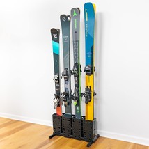 Ski Storage Rack, 4 Pair Freestanding Skis Floor Mount, Wide Skis - $161.49