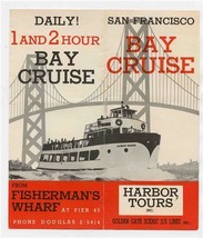 San Francisco Bay Cruise &amp; Harbor Tours Brochure 1960&#39;s Panoramic Bay View  - £14.07 GBP