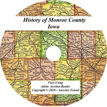 MONROE County Iowa IA - History &amp; Genealogy - Albia Eddyville lovilia IA  CD DVD - £3.91 GBP