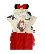 Girls Disney JR Minnie Mouse HOODED Short Sleeve Dress Sequins Sz 10/12 ... - £7.60 GBP