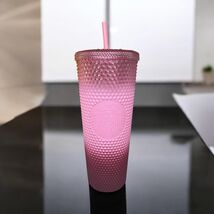 Starbucks 2022 Pink Waxberry Blush Gradient Studded Ombré 24 Oz Tumbler ... - $18.99