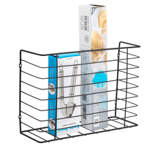 Kitchen Wrap Organizer Rack, Wall-Mounted Cabinet Door Storage Shelf, Bl... - $22.35