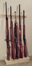 Pine Wooden 5 Place Vertical Closet Gun Rack Rifles Shotguns Storage - $49.95