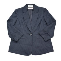 9 and Co Suit Womens 10 Black Pinstriped Single Breasted Notch Lapel Jacket - $25.62