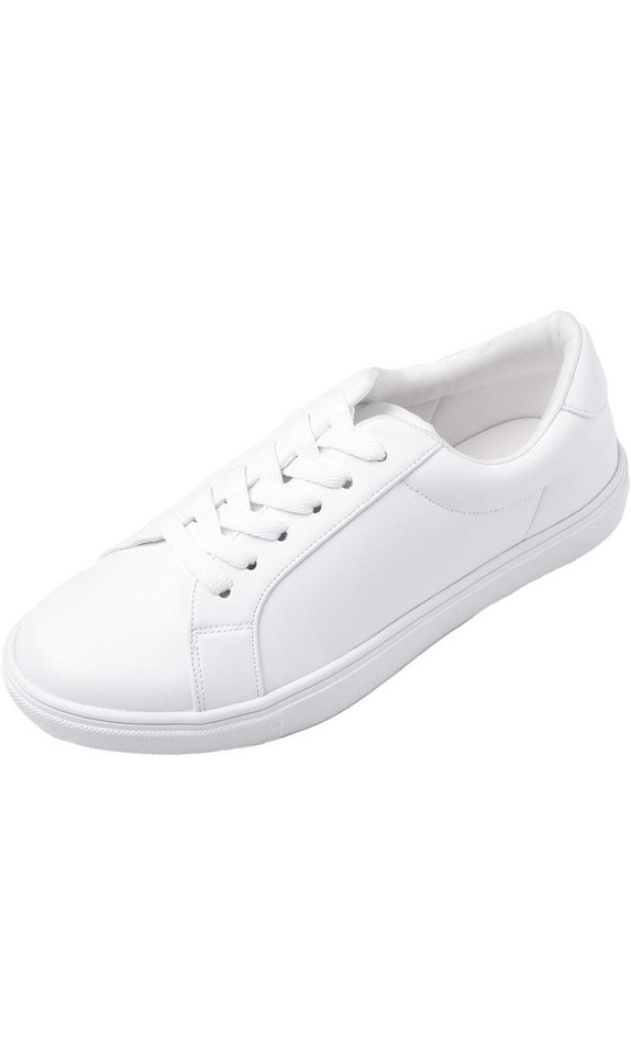 Feversole Women&#39;s Sneakers Sz 8 M Fashion Shoes White Low Top Lace Up Ca... - $19.80