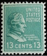 1938 13c Millard Fillmore, 13th President Scott 818 Mint F/VF NH - $2.02 CAD