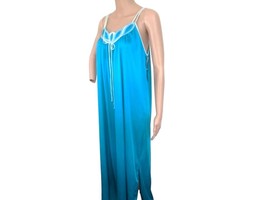 70s Vintage Turquoise Nightgown Gown Lingerie New Old Stock M - £23.50 GBP