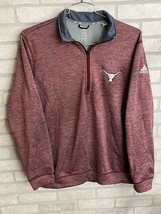Adidas Texas Longhorns Shirt XL Long Sleeve Men Red Three Quarter Zip Climawarm - £18.71 GBP