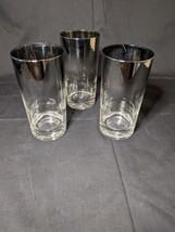 Dorothy Thorpe SILVER FADE Glasses Highball Mercury Ombre (Set of 3) Vintage MCM - £11.27 GBP