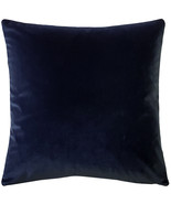 Castello Midnight Blue Velvet Throw Pillow 17x17, with Polyfill Insert - £31.93 GBP