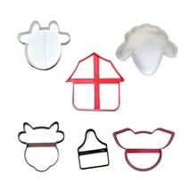 Barn Farm Animals Livestock Set Of 6 Cookie Cutters Made In USA PR1830 - £9.43 GBP