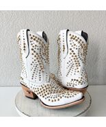 Lane DOLLY Womens Cowboy Bootie 7.5 White Gold Western Cowgirl Short Ank... - $6,783.09 MXN