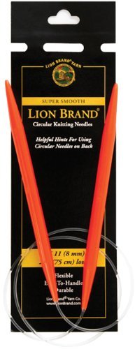 Lion Brand Yarn 400-5-1105 Circular Knitting Needles, 29-Inch, Size 11, 8mm, Red - £4.72 GBP