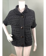 Talbots Petites Women&#39;s S/S Dark Gray Cable Knit Cardigan Sweater Sz Med... - £19.60 GBP