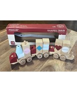 +18mo MOOVER DANISH TOYS Shapes NATURAL WOODEN TOY TRAIN SET Open Box - €15,95 EUR