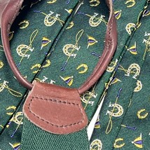 Polo Ralph Lauren Equestrian Horseshoe Braces Suspenders Leather &amp; Silk - £48.49 GBP