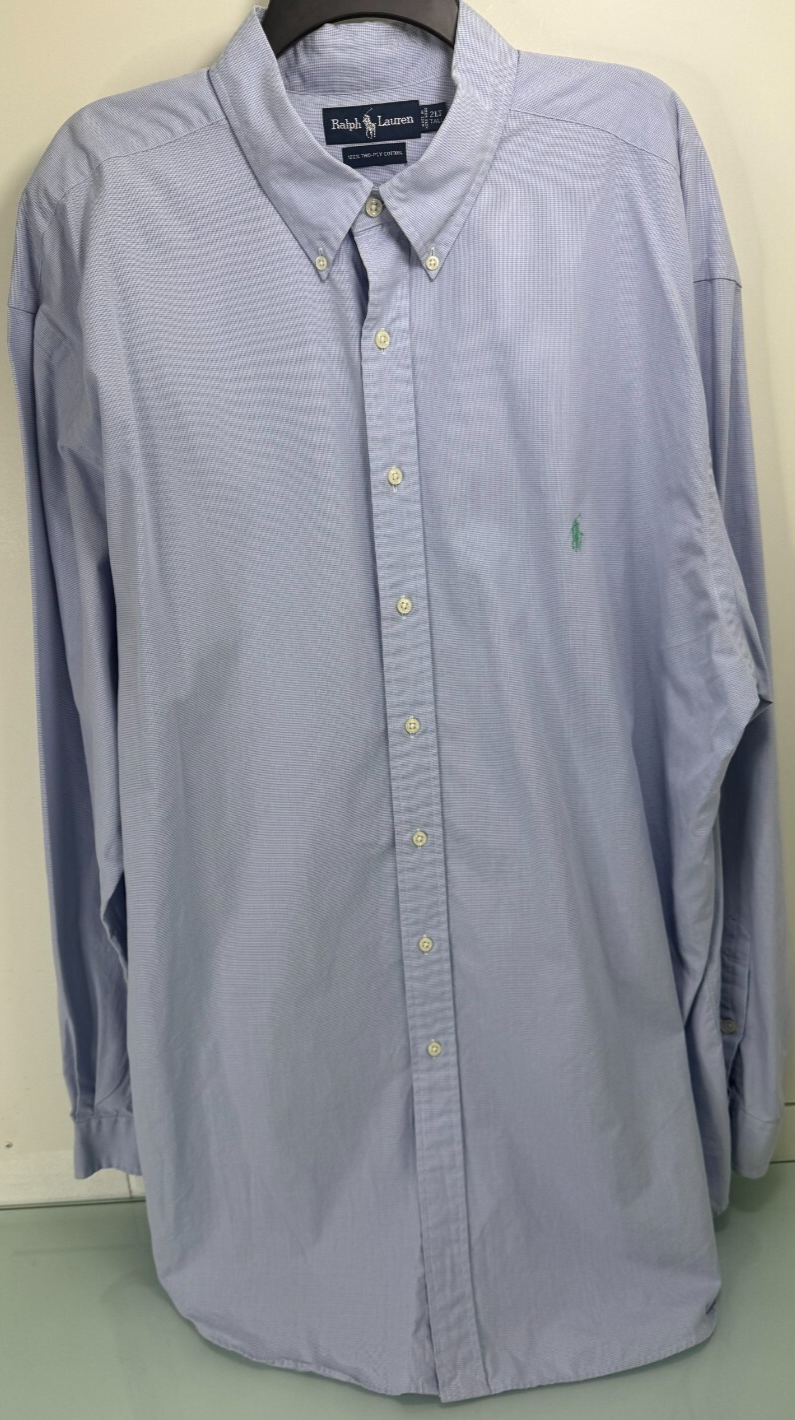 Polo Ralph Lauren Men Shirt 2LT Tall 2XLT Two Ply Cotton Button Up Long ... - $29.67