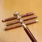 Walking Cane Nautical Brass Wolf Handle Handmade Wooden Walking Stick St... - $36.99