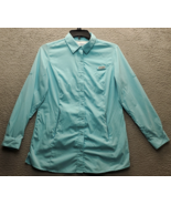 Columbia Fishing Shirt Womens Large Blue Mesh Lined Collared Button Up S... - $29.57 CAD