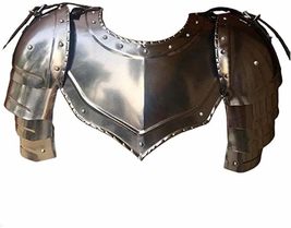 Medieval Iron Gorget with Pauldrons Gothic Spaulders Arm Shoulder Guard ... - $149.99