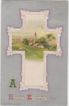 A Happy Easter Postcard Cross Country Scene Dundee Michigan - $2.99