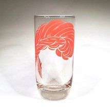 Turquoise Feather Glass Tumbler Vintage 1970s MCM Plume Decal Replacemen... - $275.93 MXN