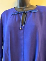 ELLA MOSS Purple Crepe Long Sleeve Top SZ S NWOT Office  - £46.63 GBP