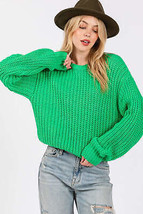 SAGE + FIG Round Neck Drop Shoulder Sweater - $53.99