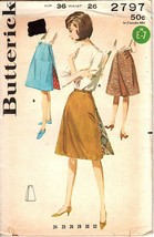 Butterick 2797 Misses Waist 26  Vintage 60s Back Wrapped Skirt Sewing Pattern - £9.40 GBP