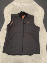 Patagonia Burly Man Vest Mens XL Gray Zip Front Pockets Fleece Lined Logo - $97.99