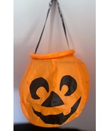 Vintage Collapsible Gemmy Halloween Jack O Lantern Pumpkin Trick or Trea... - $9.89