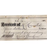 2 Dollar Check To Reverend Jackson For Preaching Services 1882 Victorian... - $19.99