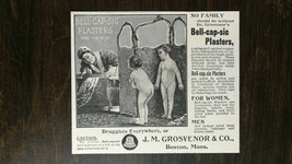 Vintage 1899 Dr. Grosvenor Bell-cap-sic Plasters Original Ad 721 - $5.31