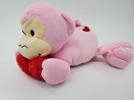 Animal Adventure Pink Monkey Red Heart Valentine 8&quot; Plush Baby Stuffed Toy B312 - £10.19 GBP