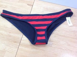 NEW Kate Spade Saturday Black Red Stripe Bikini Bottom Piped American Large NWT - £26.14 GBP