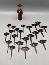 Vtg Graduation Cake Cupcake  Topper Set Graduate Figurine - $184.95 MXN