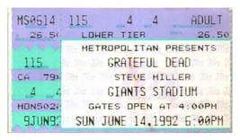 Grateful Dead Konzert Ticket Stumpf Juni 14 1992 Giants Stadium Neu Jersey, - £43.00 GBP