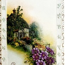 Happy Birthday Loving Greeting Postcard 1910s Purple Flowers Embossed PC... - £11.26 GBP