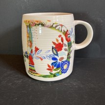 Anthropologie Starla M. Halfmann Petal Palette ‘D’letter Monogram Mug Coffee Cup - £14.62 GBP