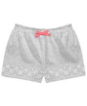 First Impressions Baby Girls Floral-Border Shorts-3-6 M/ Stormy Grey Hea... - $10.00