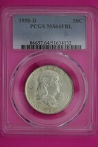 Full Bell Lines 1950 D MS 64 FBL Ben Franklin Half Dollar PCGS Graded Slab 861 - £69.55 GBP