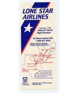 Lone Star Airlines Flight Schedule Time Table November 1, 1992 Dallas Texas - £14.73 GBP