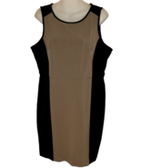 Worthington Black &amp; Taupe Color Block Lined Sleeveless Dress Size 10 NWT - $24.74