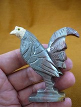 y-chi-ro-403 gray Chicken rooster carving stone gemstone SOAPSTONE PERU ... - £14.85 GBP