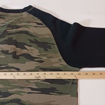 Black Jack Men's T-Shirt Black & Green Camo Henley Raglan Long Sleeve Tee Sz XL image 13