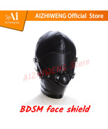 Adult unisex PU Leather,Black BDSM Sexy Leather Mask Hood Mask - $22.58