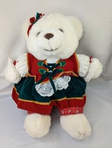 Kmart White Bear Plush 18 Inch Christmas Clothes 1995 Santas Magical Toyshop  - $16.91